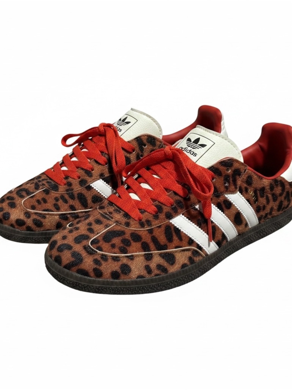 Adidas Unisex Leopard Print Sneakers in Brown and Red - Picture 2 of 4